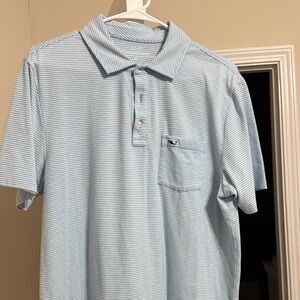 Vineyard Vines Light Blue Striped Polo